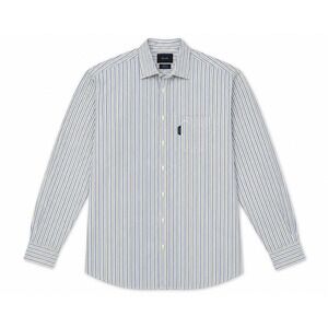 Faconnable Button Down Shirt Mens XL Blue Green Striped Long Sleeve Cotton Prep
